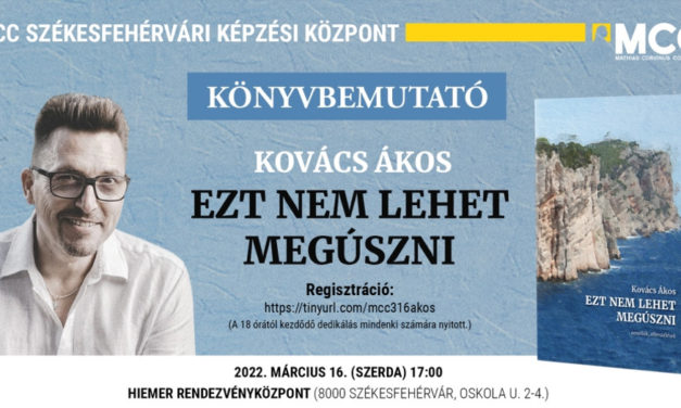 Fehérváron mutatják be Ákos első önálló novelláskötetét