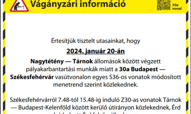 Pályakarbantartási munkák szombaton