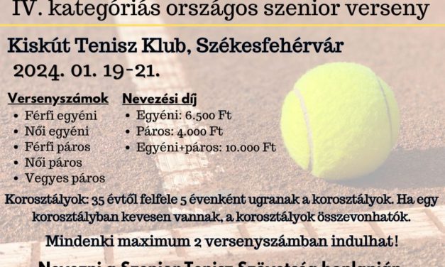 Szenior teniszverseny a Kiskút útján