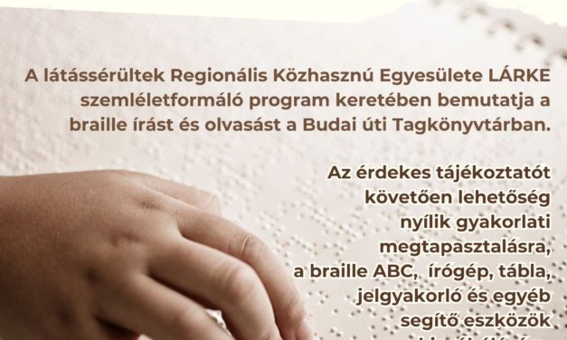 Hétfőn bárki kipróbálhatja a Braille-írást és olvasást