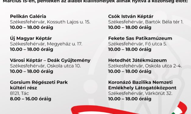 Pénteken ingyenesen látogathatók a múzeum kiállítóhelyei