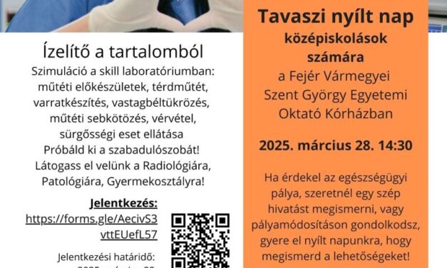Újra lesz nyílt nap középiskolásoknak a Szent György Kórházban