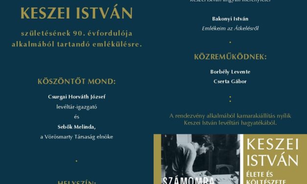 Kedden emlékeznek a 90 éve született Keszei István költőre