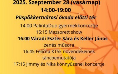 Viszlát nyár, szervusz ősz – Őszköszöntő vasárnapot rendeznek a Püspökkertvárosban