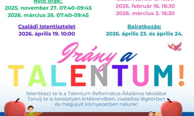 Suliváró programokkal várja leendő tanulóit a Talentum Református Általános Iskola