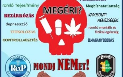 Plakáttal figyelmeztet a rendőrség a drogfogyasztás veszélyeire