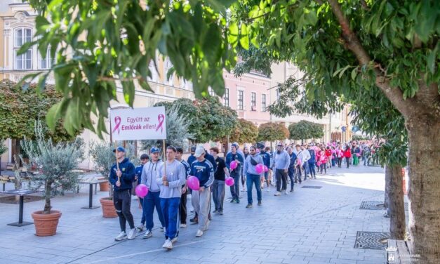 Mellrák elleni séta: újra rózsaszínbe öltözött a fehérvári Belváros